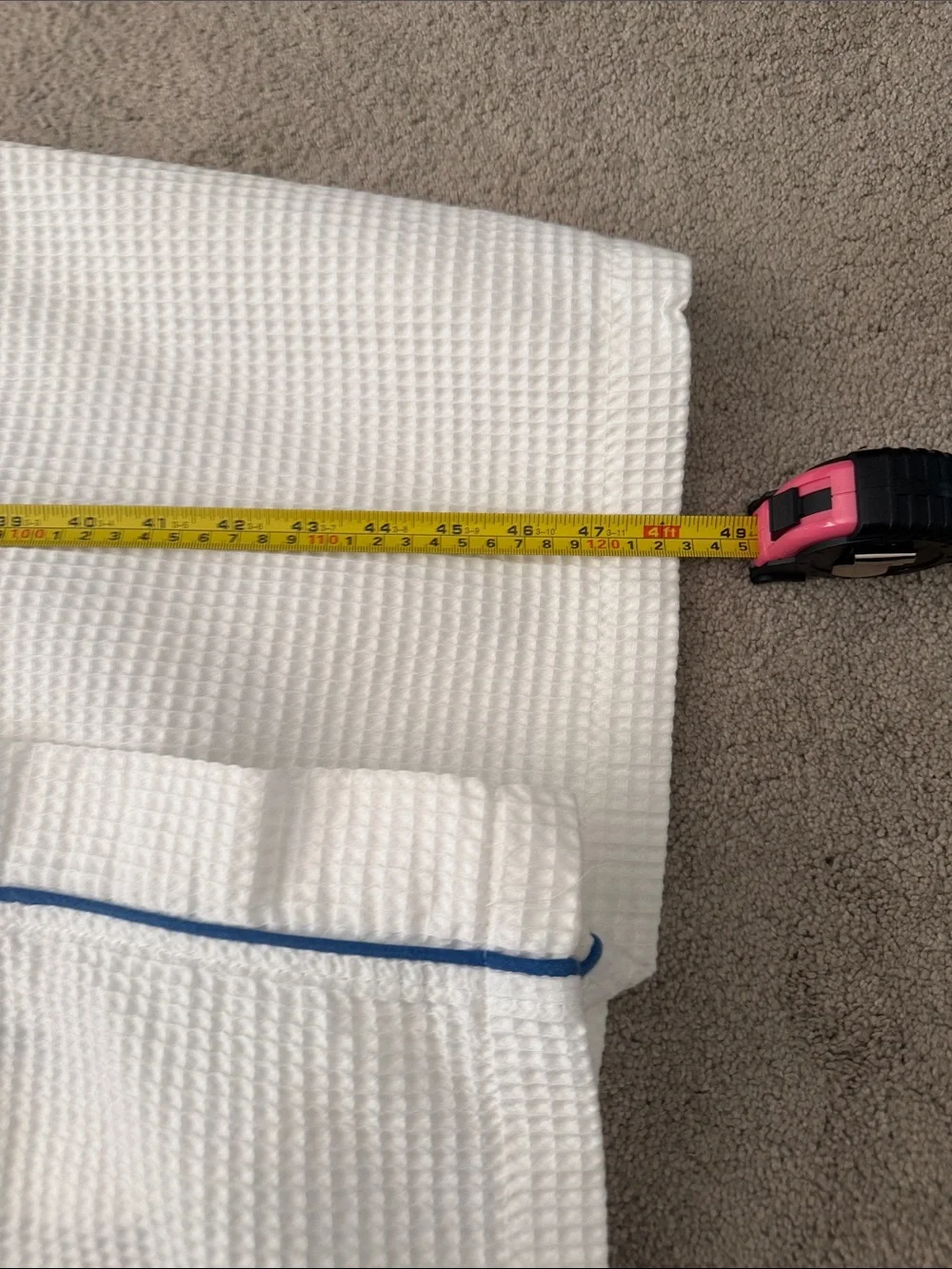Celebrity Cuises White Waffle Bathrobe with Blue Trim NWOT